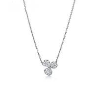 Flower Rhyme Series Pave Diamond Flower Pendant Necklace Original Jewelry Charming Women Gift