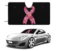 Flower Ribbon Canver Funny Car Windshield Sun Shade Collapsible Vehicle Front Window Visor Heat Insulation Cover 51"×28" 55"×30"