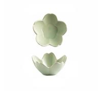 Flower Ring Holder Dish Ceramic Jewelry Tray Small Trinket Plate Bowl Cute Aesthetic Decor Freckled Green Pink Blue Milky White Golden Dish for Women (Green)