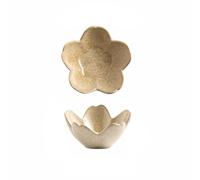 Flower Ring Holder Dish Ceramic Jewelry Tray Small Trinket Plate Bowl Cute Aesthetic Decor Freckled Green Pink Blue Milky White Golden Dish for Women (Gold)