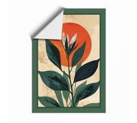 Flower & Rising Sun Botanical Unframed Wall Art Print A2 (59.4×42cm), Wall Decor for Living Room, Bedroom, Office & Home, Art Gift