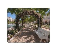 Flower Road Non-Slip Mouse Pad Seven by Nine Inch Horizontal Design for Office Gaming and Laptop Use