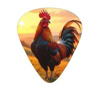 Flower Rooster Guitar Picks Gift Set - 12 Smooth Durable Plectrums For Acoustic, Electric & Bass Guitar, Perfect Present For Guitar Lovers & Musicians