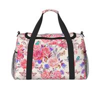 Flower Rose Butterfly Hand Travel Bag - Large Reusable Shopping Tote Bag, Perfect for Outdoor Activities, Sports, Camping & Groceries, Black, One Size