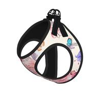 Flower Rose Butterfly Print Adjustable Harness Leash Set For Cats And Dogs, Soft Breathable Kitten Puppy Mesh Vest With Reflective Design, Escape-Proof Lead For Small Pets Walking Training