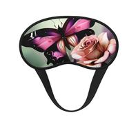 Flower Rose Butterfly Print Adults Soft Washable Eye Mask for Light Blocking Nap Face Sleeping Travel Cover