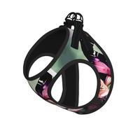 Flower Rose Butterfly Print Pet Leash Vest Soft Adjustable Step in Puppy Vest Outdoor Walking with Leash