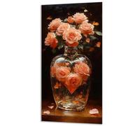 Flower Rose Painting by Numbers for Adults, Painting by Numbers Kits Canvas, DIY Color Oil Paintings Acrylic Paints, with Paintbrushes, Hobbies for Adults Women, Home Decor 8x16in Without Frame 0z-493