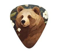 Flower-scented bear guitar pick set, 3 different thicknesses, 12 pieces for a variety of instruments