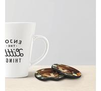 Flower-scented bearPrinted Coasters Car Coasters Home Decor Table Protectors 2-Pack 2.7-Inch Diameter