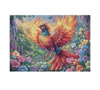 Flower Sea Colorful Phoenix 300 Pieces Set Classic Jigsaw Puzzle Couple Puzzle Partners Mind Relaxation Wall Decor Easter New Year Creativity & Gift Giving 300 PCS/40x28cm