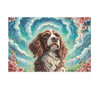 Flower Sea Cute Afghan Hound 1000 Piece Jigsaw Puzzle for Adults Splendid Celestial Critters Jigsaw Dining Room Decor Accent Whimsical Challenging Puzzle Stress Relief 1000 PCS