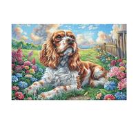 Flower Sea Cute Cocker Spaniel 1000 Piece Jigsaw Puzzle for Adults Jigsaw Home Office Decor Stress Relief Activity Colourful Challenge Perfect Present 1000 PCS