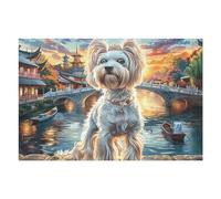 Flower Sea Cute Cocker Spaniel 1000 Piece Jigsaw Puzzle for Adults Long Weekend Project Satisfying Challenge No Duplicate Pieces for Hobbyists 1000 PCS