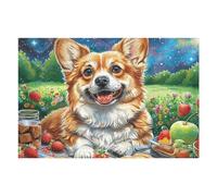 Flower Sea Cute Corgi 1000 Piece Jigsaw Puzzle for All Ages Splendid Celestial Critters Idea Spooky Fun High Resolution Print Home Decor Stress Relief 1000 PCS