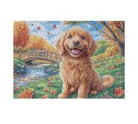 Flower Sea Cute German Shepherd 300 PCS/40x28cm Jigsaw Puzzle Bundle Family Puzzle Lovers Fun Family Game Mindful Activity Spring Durable Cardboard 300 PCS/40x28cm