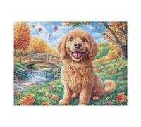 Flower Sea Cute German Shepherd 500 PCS/52×38cm Jigsaw Puzzles Puzzles for Adults Teens Brain Game Fun Family Game Team Building Stress Reducing Autumn Thick Cardboard 500 PCS/52×38cm