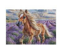 Flower Sea Cute Horse 300 Pc Classic Jigsaw Puzzle Puzzle for Adults Hard Challenging Hobby Home Decor Poster High-grade Rigid Cardboard 300 PCS/40x28cm