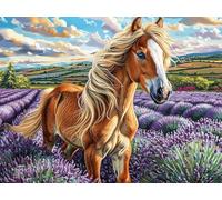 Flower Sea Cute Horse 500 Piece Complete Premium Jigsaw Puzzle Radiant Whimsical Menagerie Collectors Mind Relaxation Educational Decorative Puzzle Gifts for Adults Premium Cardboard 500 PCS