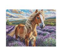 Flower Sea Cute Horse 500 Piece Premium Jigsaw Puzzle Animal Pet Wildlife For Men Educational Decompression Adults Anxiety Memory Care Mothers Valentines Premium Cardboard 500 PCS