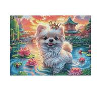 Flower Sea Cute Yorkshire Terrier 500 Piece Premium Jigsaw Puzzle Adult Jigsaws Brain Training Hobby Home Decor Winter Gift Unique Shaped Recycled Cardboard 500 PCS/52×38cm
