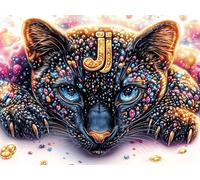 Flower Sea Leopard 300 Pc DIY Jigsaw Puzzle Magical Cosmic Creatures Puzzles for Adults Teens Hard Challenging Team Building Stress Reducing Autumn High-grade Rigid Cardboard 300 PCS/40x28cm
