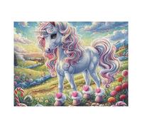 Flower Sea Rainbow Unicorn 500-piece Jigsaw Puzzle Bundle Family Puzzle Lovers Brain Training Mindful Activity Spring Paperboard Creativity & Gift Giving 500 PCS/52×38cm