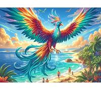 Flower Sea Red Phoenix 1000 Pieces Classic Jigsaw Puzzle Animal Pet Puzzle for Adults Concentration Training Wall Art Mental Exercise Cardboard 1000 PCS/75x50cm