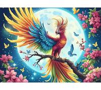 Flower Sea Red Phoenix 500 Piece Count Premium Jigsaw Puzzle Wildlife For Adults Teens 14+ Concentration Training Indoor Game Family Game Night Creativity Gift Giving 500 PCS/52×38cm