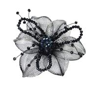 Flower Sewing Hair Clip Brooch Elegant Flower Beaded Sequined for Decoration Crystal Appliques Sew on Dress Do It Yourself Floral Decoration