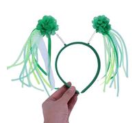 Flower/Shamrock Headband Green Color Mardi Gras Magic Wand for Girls Photography