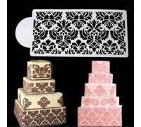 Flower Shape Cake Stencil,Cake Lace Stencil,Fondant Cake Side Brim Border Decoration Mould,Cake Template Mold,Wedding Cake Decorating Tools,Plastic Coffee Stencils,Sugar Sieve,Baking Tool (A)