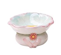 Flower Shape Cat Dish - Anti Vomiting Cat Bowl | Elevated Cat Container | Wide Shallow Cat Food Dish | Neck Protection Cat Bowl | Non-Slip Cat Raised Feeder | Spill Proof Ceramic Dog Dishes For Kitten