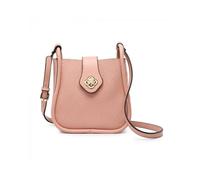 Flower Shape Flap Over Twist Lock Clasp Cross Body Bag JFY Pink One Size