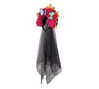 Flower Shape Headband for Women Handmade Thin Hair Hoops with Black Veil Decor Hair Band Wedding Accessories