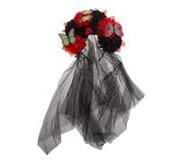 Flower Shape Headband for Women Handmade Thin Hair Hoops with Black Veil Decor Hair Band Wedding Accessories