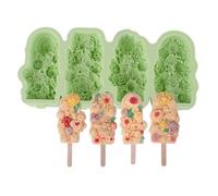 Flower Shape ICES Cream Molds ICES Stick Cream Mold Tray Cake Candy Candy Mold Cubes Making Tool Easy Use Cubes Tray Popsicles Maker Baking Cake