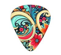 Flower Shape Pattern Stylish and durable guitar picks, three types of thin, medium and heavy guitar picks (12 pieces), suitable for guitar, bass, electric guitar, ukulele,
