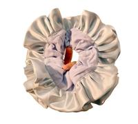 Flower Shape Pleated Hair Scrunchies Ballet Style Elegant Exaggerated Hair Rope Temperament Rubber Bands Oversized Hair Tie(Blue)