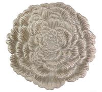 Flower Shape PVC Placemat 38cm Decorative Table Mat(Golden) | waterproof PVC, wipe clean instantly, stain resistant, no fading, quick dry time