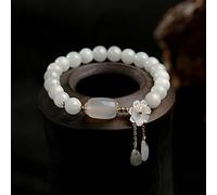 Flower Shape Shell Natural Jade Beads Waterdrop Gold Filled Strand Bracelets for Women Jewelry Accessories Gift