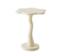 Flower Shape Sofa Side Table, Tray Top Wood Small End Table, Elegant Round Pedestal Accent Coffee Tables for Living Room Bedroom Balcony