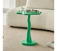 Flower Shape Sofa Side Table, Tray Top Wood Small End Table, Round Pedestal Accent Table for Living Room Bedroom Balcony