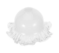 Flower Shaped Acrylic Pendant Lampshade with Scalloped Trim for E27 | White Dome Form, Glossy Finish and Ruffled Skirt Edge, for Bedrooms and Scandinavian Decor