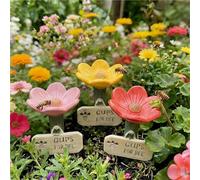 Flower Shaped Bee Waterer,Bee Watering Station, Water Cups For Bees,for Bees, Butterflies & Beneficial, For Lawn, Farm, Or Pathway Decoration & Garden Conservation(Pink+Yellow+Red)