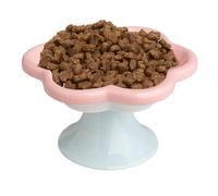 Flower Shaped Cat Bowl - Raised Ceramic Feeding Bowl, Whiskers Design | Feeding Bowl for Small Dogs, Comfort Bowl for Kitten Faces, for Thick Cats, Small Pets, Support