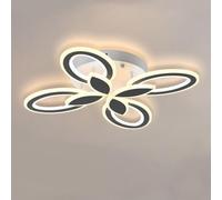 Flower-Shaped Ceiling Lamp with Remote Control, Modern Dimmable Ceiling Lamp Timing Lounge Bedroom Ceiling Lamp No Strobe Eye Protection Living Room, Black 4tou