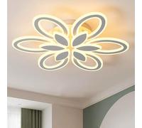 Flower-Shaped Ceiling Lamp with Remote Control, Modern Dimmable Ceiling Lamp Timing Lounge Bedroom Ceiling Lamp No Strobe Eye Protection Living Room, White 6tou
