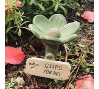 Flower-Shaped Ceramic Bee Watering Station,Water Cups For Bees,Colorful Flower Bees Pollinator Feeder Drinking Cups With Stake Base For Outdoor Yard, Lawn, Patio