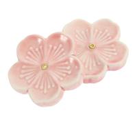 Flower Shaped Ceramic Incense Plate 2pcs Pink Desktop Holder